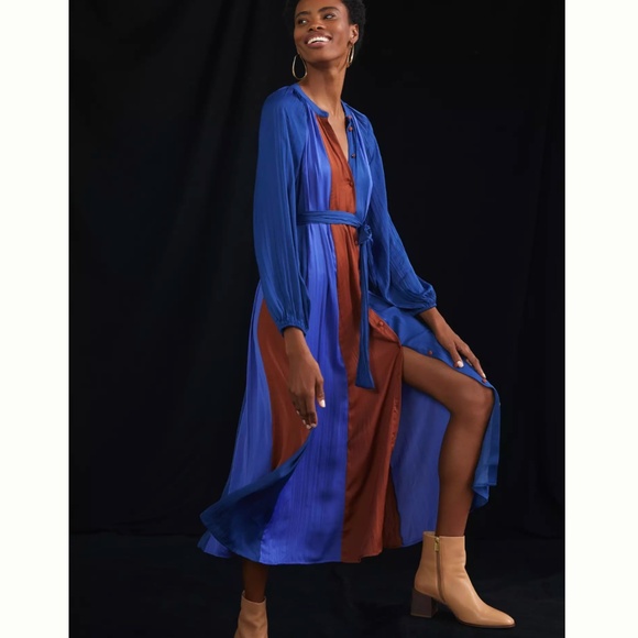 Anthropologie Maeve Colorblocked Midi Dress - Picture 3 of 9